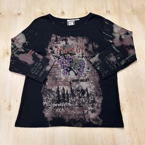 ヴィンテージ Take Two Clothing Co シャツ レディース M ブラック メルロー ナパバレー スパンコール ワイン