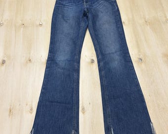 Jeans de corte bota Y2K American Eagle Outfitters para mujer, lavado medio, tiro medio