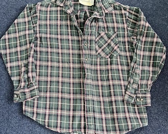 Camisa de franela Kilimanjaro Y2K para hombre, a cuadros verde claro, manga larga, estilo casual.