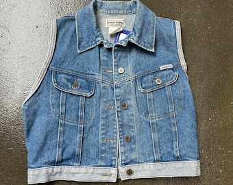 Vintage jaren 90 Arizona jeans bedrijfsmaat kleine lichte wassing gemaakt in de VS denim vest