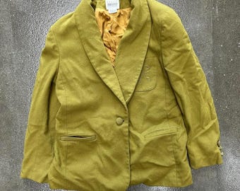 Blazer bordado verde de True Vintage Leslie Fay Petite Sportswear, talla 14.