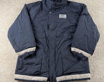 Vintage US Airways Pilot Coat Mens XL Blue Nylon Insulated Parka Workwear Winter