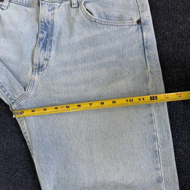 Y2K Wrangler Jeans Mens 36x29 Light Wash Blue Denim Straight Regular Casual image 10