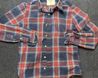 Large Vintage Y2K Men's Abercrombie & Fitch Shirt Cotton Red Shirt
