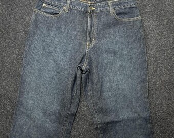 Vintage Eddie Bauer Natural Fit Straight Jeans Womens 14S Blue Dark Wash Denim