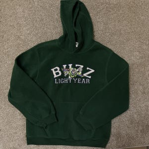 Sudadera con capucha vintage de Buzz Lightyear de Toy Story para jóvenes, talla grande, color verde polar. imagen 1