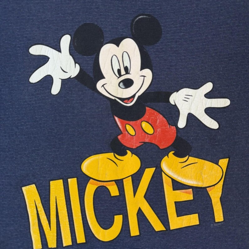 Vintage Disney Mickey Mouse Shirt Mens Large Blue Velva Sheen Tee T-Shirt USA image 2