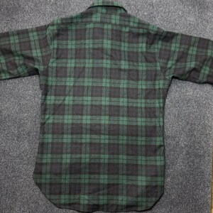 Vintage Pendleton Shirt Mens Med Green Flannel Lined Button Up Wool Long Sleeve image 4