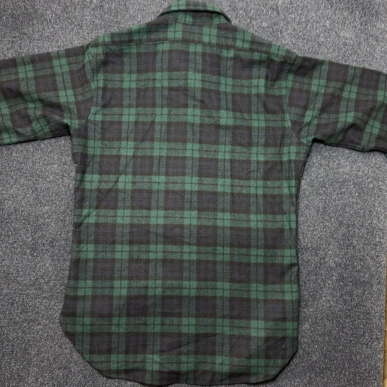 Vintage Pendleton Shirt Mens Med Green Flannel Lined Button Up Wool Long Sleeve image 4