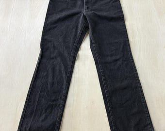 Vintage Lee Jeans Herren 34x32 Dark Wash Schwarz Denim Regular Gerade Casual
