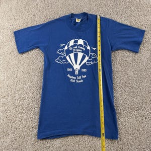 Vintage 80s Girl Scouts Velva Sheen Shirt Mens Small Blue Balloon Tee T-Shirt image 6