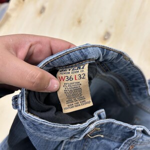 Y2K Seven7 Straight F1 Jeans Mens 36x32 Medium Blue Denim Regular Stretch Casual image 3