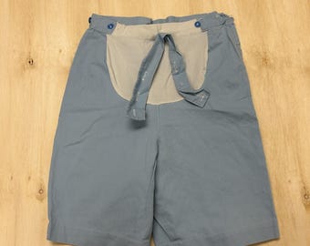 Vintage Shorts Kids 10 Blue Bermuda Twill Adjustable Waist School Uniform