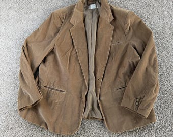 Chaqueta tipo blazer vintage Sue Brett para mujer, talla 26, color beige, forrada en pana, fabricada en Japón.