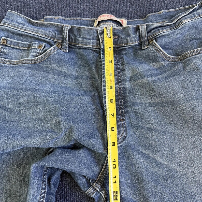 Y2K Wrangler Relaxed Boot Flex Jeans Mens Medium Wash Blue Bootcut Fits 36x34 image 12