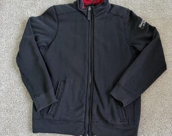 Y2K Abercrombie & Fitch Jacket Mens Large Black Quilted Fleece Lined Zip Bomber