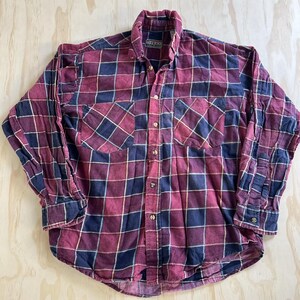 Vintage Threads Unbegrenztes Flanellhemd Herren Medium Plaid Langarm Button Up