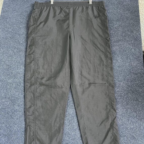 Reebok, Vintage 90s Reebok Track Pants Mens Large Black Zip Ankle Elastic Waist Pockets