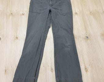 Y2K Gap Khakis Pants Womens 4 Green Twill Straight Leg Mid Rise Casual Pockets