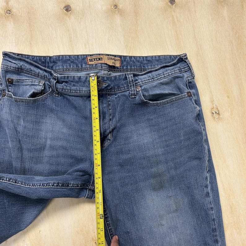 Y2K Seven7 Straight F1 Jeans Mens 36x32 Medium Blue Denim Regular Stretch Casual image 7
