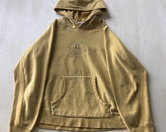 Y2K American Eagle Outfitters Hoodie Herren Großes Gelb Pullover Sweatshirt