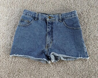 Shorts vaqueros vintage Moda para mujer, talla 8, color azul, con bajo sin rematar, hechos en EE. UU.