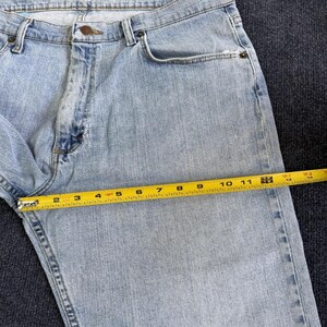 Y2K Wrangler Jeans Mens 36x29 Light Wash Blue Denim Relaxed Straight Retro image 13