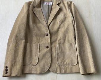 ヴィンテージモダン Ms.ブレザージャケット レディース 16 ベージュ コーデュロイ 2つボタン 裏地付き キャリア