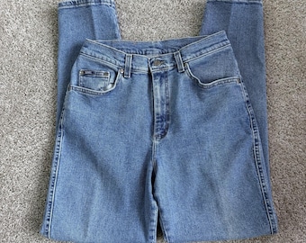 Pantalones Lee Vintage para mujer, talla 28, vaqueros tobilleros de mezclilla azul, pierna recta, cierre de cremallera, estilo casual.
