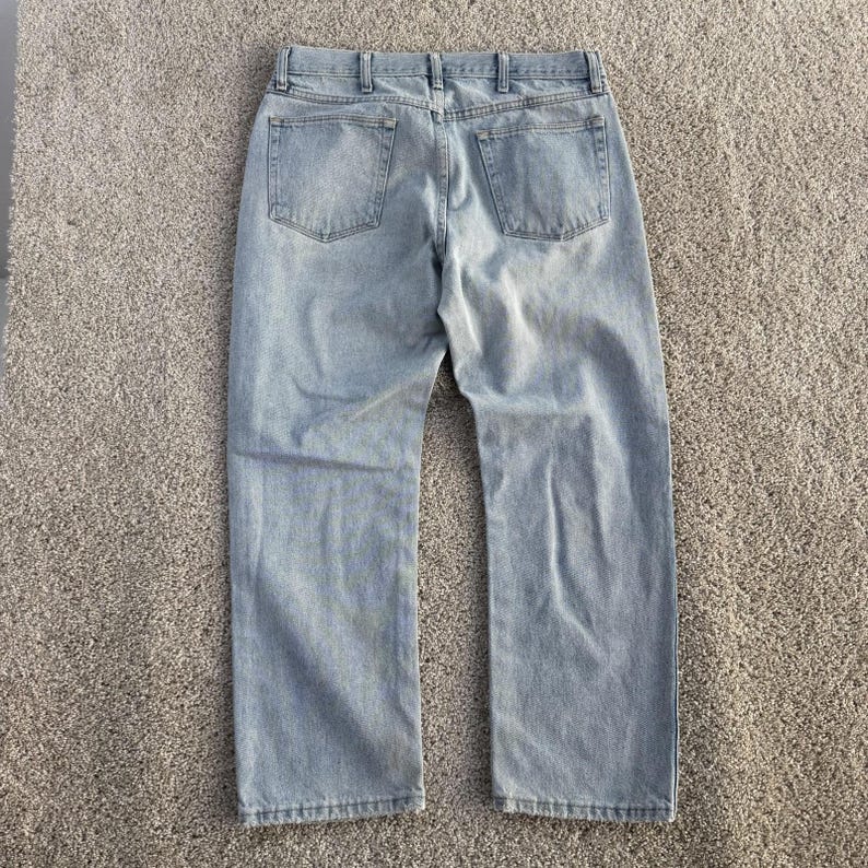 Vintage Wrangler Jeans Mens 33x29 Light Wash Blue Denim Regular Straight Casual image 3