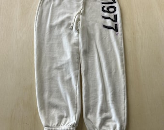 Pantaloni da jogging da donna American Eagle Outfitters Y2K, taglia L, colore bianco, modello 1977.
