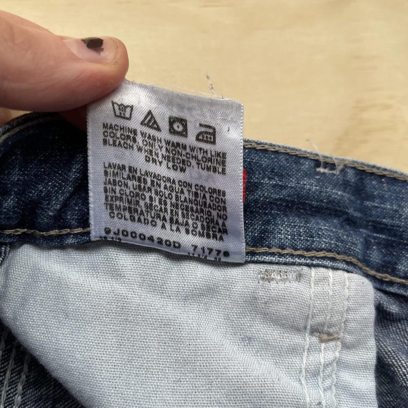 Y2K Wrangler Jeans Co Cargo Shorts Boys 14 Blue Denim Carpenter Utility Pockets image 3