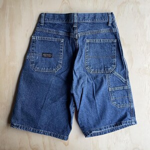 Y2K Wrangler Jeans Co Cargo Shorts Boys 14 Blue Denim Carpenter Utility Pockets image 5