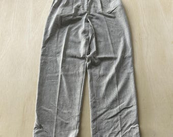 Vintage Halston III Dress Pants Womens 10 Gray Check Pleated Pockets Classic