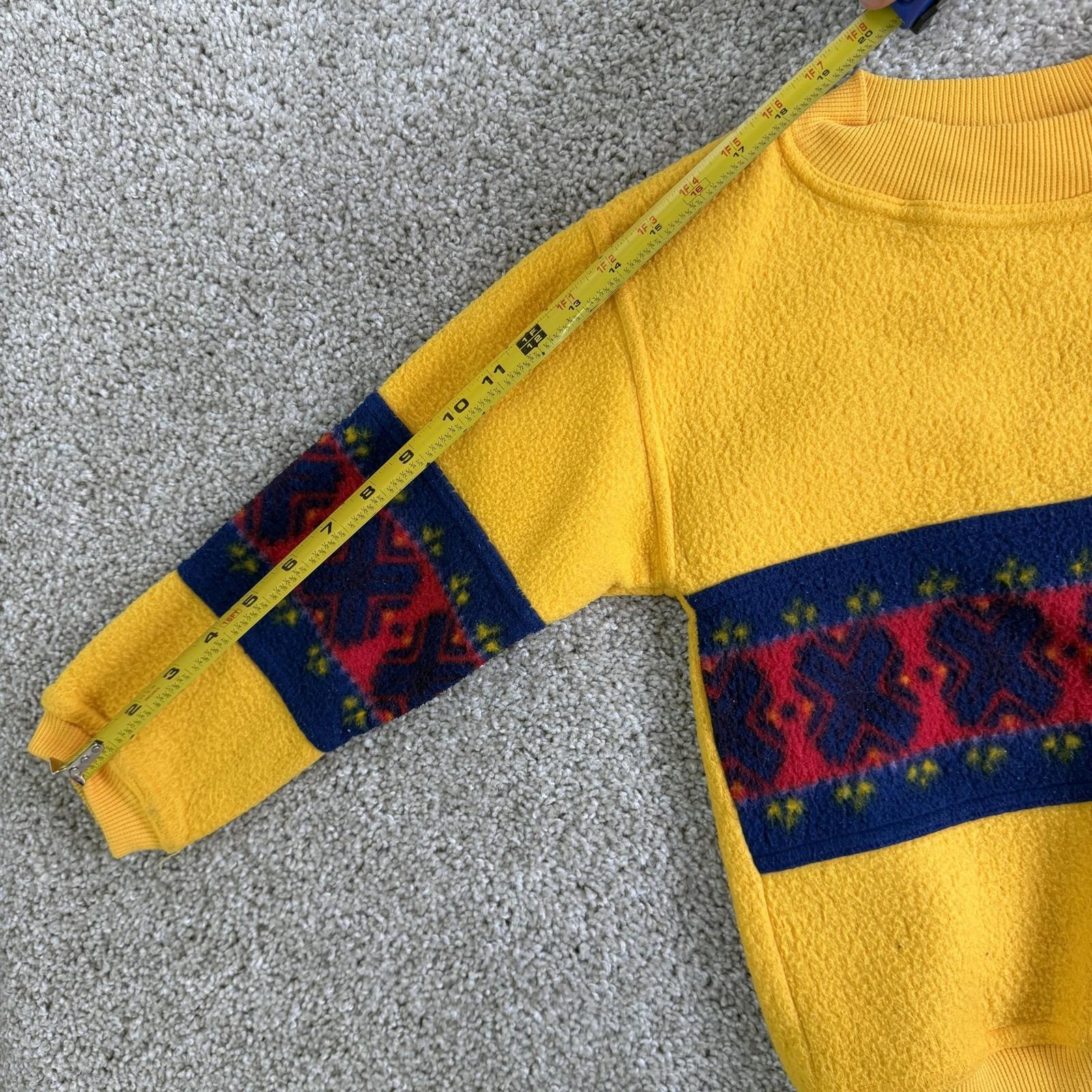 Vintage Bugle Boy Sweatshirt Boys L Yellow Fleece Geometric 