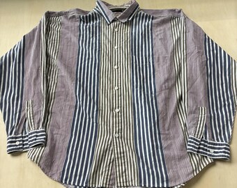 Vintage Sierra Pacific Shirt Mens XL Multicolor Striped Long Sleeve Button Up
