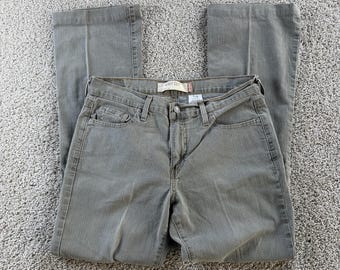 Y2K Levi's Bootcut Jeans Pantalon décontracté 10 gris moyen pour femme en denim stretch délavé