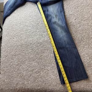 Y2K Seven7 Bootcut Jeans Women 8 Med Wash Blue Stretch Denim Embroidered Pockets image 9