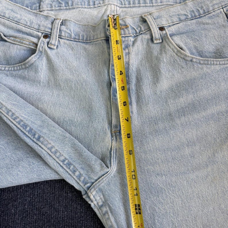 Y2K Wrangler Jeans Mens 36x29 Light Wash Blue Denim Straight Regular Casual image 11