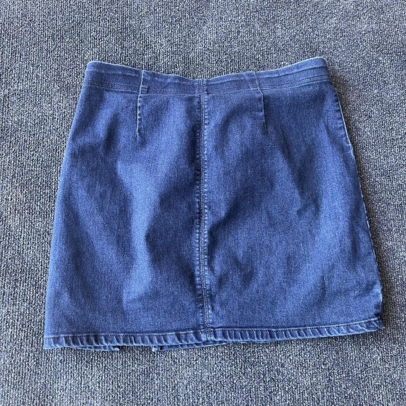 Free People Denim Skirt Womens Large Jean Mini Slit Stretch Casual Y2k image 3