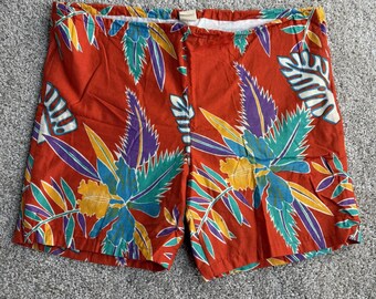 Vintage 90s Vitale Morocco Bermuda Shorts Mens Medium Hawaiian Tropical Beach