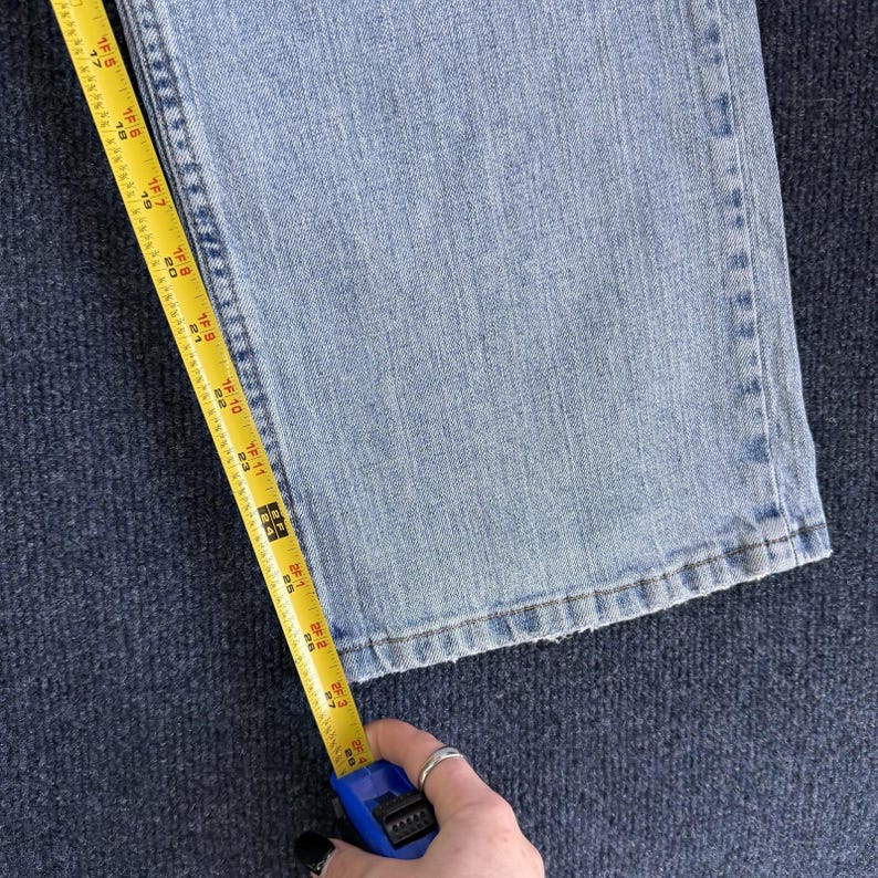 Y2K Wrangler Jeans Mens 36x29 Light Wash Blue Denim Relaxed Straight Retro image 11