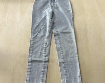 Jeansy damskie Vintage Express EXP 5/6 jasnoniebieskie, z wysokim stanem, proste, USA