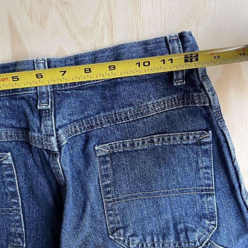 Y2K Wrangler Jeans Co Cargo Shorts Boys 14 Blue Denim Carpenter Utility Pockets image 6