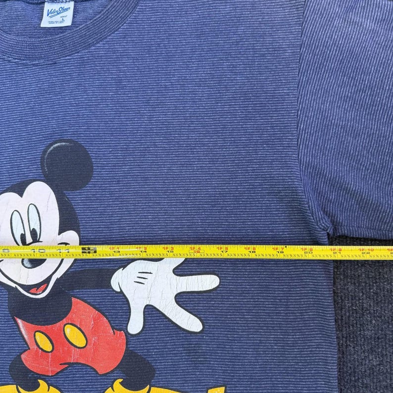 Vintage Disney Mickey Mouse Shirt Mens Large Blue Velva Sheen Tee T-Shirt USA image 5