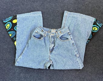 Vintage Limited Flare Jeans Womens 12 Light Wash Blue Cargo Wide Leg Denim