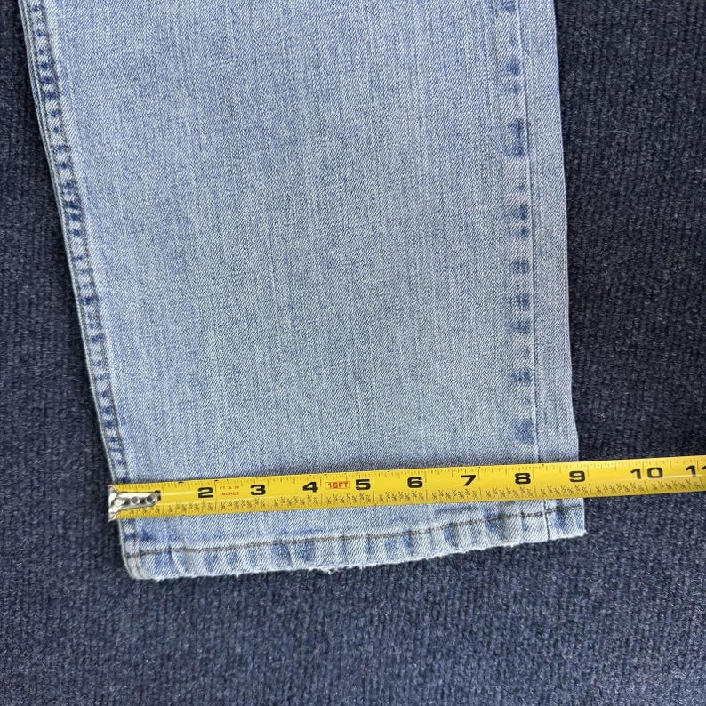 Y2K Wrangler Jeans Mens 36x29 Light Wash Blue Denim Relaxed Straight Retro image 12