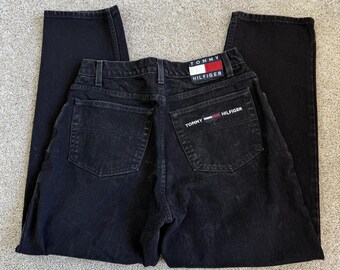 Tommy Hilfiger Freedom Jeans Herr 34x30 Svart Denim Regular Rak