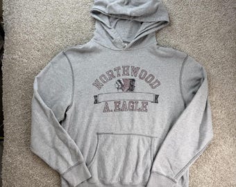 Y2K American Eagle Outfitters Hoodie Heren Maat L Grijs Northwood Sweatshirt
