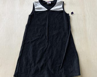 Vintage Under The Sun Dress Womens XS Black Terry Colorblock V Neck Tank Short